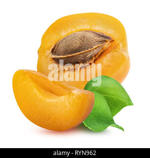 Apricots isolated on white background. Clippin path Stock Photo