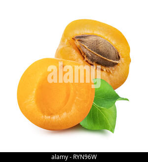 Apricots isolated on white background. Clippin path Stock Photo