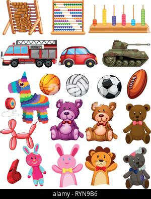 Set of children toys illustration Stock Vector