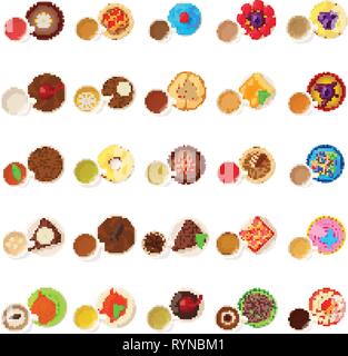 Treat icons set, isometric style Stock Vector