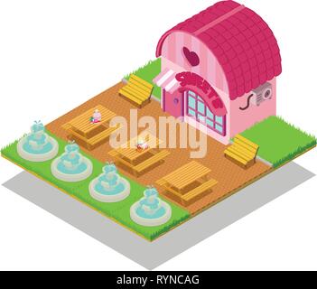 Caramel concept banner, isometric style Stock Vector