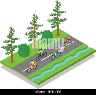 Track concept banner, isometric style Stock Vector