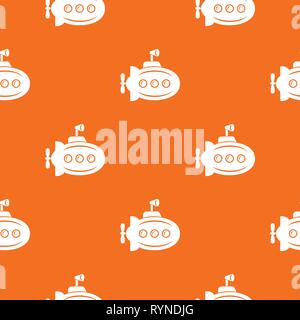 Bathyscaphe with horn pattern vector orange Stock Vector