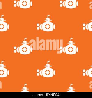 Bathyscaphe with hatch pattern vector orange Stock Vector