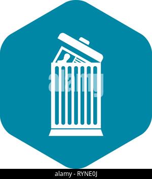 Resume thrown away in the trash can icon Stock Vector