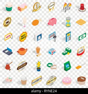Drink coffee icons set, isometric style Stock Vector