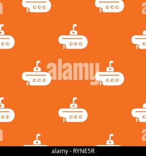 Bathyscaphe with periscope pattern vector orange Stock Vector