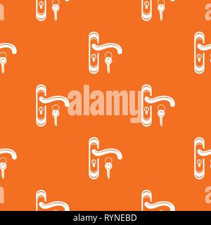Door handle and key pattern vector orange Stock Vector