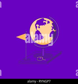 World globe flat icon Stock Vector