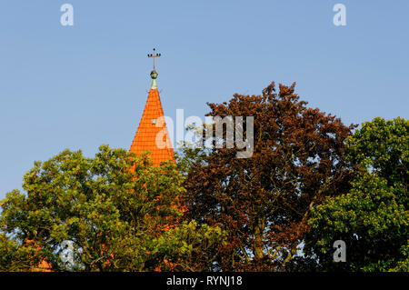 Ebstorf Abbey: steeple of abbatial church St. Mauritius, Lüneburg Heath, Uelzen District, Lower Saxony, Germany Stock Photo