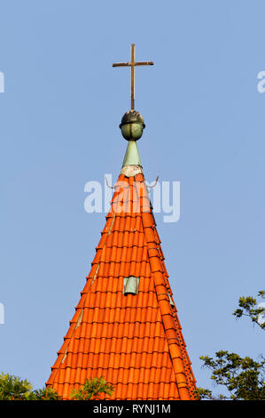 Ebstorf Abbey: steeple of abbatial church St. Mauritius, Lüneburg Heath, Uelzen District, Lower Saxony, Germany Stock Photo