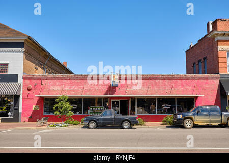 Red Arrow Hardware store exterior front, a vintage hardware store, in small rural Alabama town of Prattville Alabama USA. Stock Photo