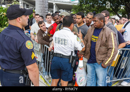 Miami Florida,Riverside Center,government administration building,city job applicant,apply,city,firefighter,line,queue,employment,unemployment,economy Stock Photo