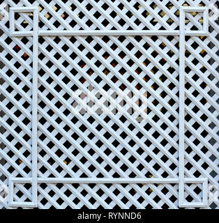 Texture of cells. White wooden lattice Stock Photo