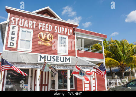 Stuart Florida,Flagler Avenue,George W. Parks General Store,Heritage Museum,historic preservation,wood frame building,outside exterior,front,entrance, Stock Photo