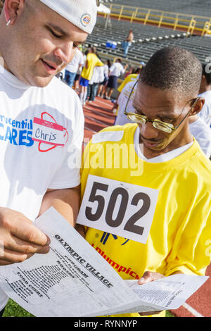 Miami Florida,Miami Dade College,North Campus,Special Olympics,needs,disabled,competition,sports,athlete,student students,volunteer volunteers volunte Stock Photo