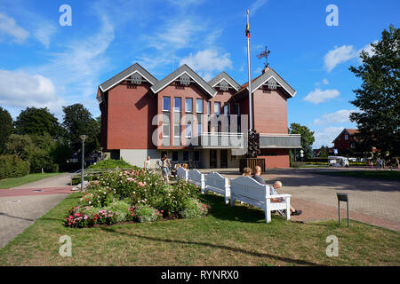 NIDA, LITHUANIA - AUGUST 06, 2018: Neringa Municipal Administration building. Nida is a resort town at Curonian Spit  in Lithuania Stock Photo
