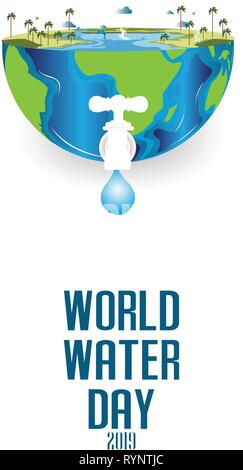 Creative World Water Day Greeting stock vector Stock Vector