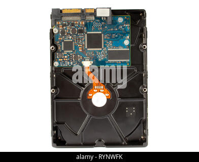 Motherboard on a white background. Computer processor. Stock Photo