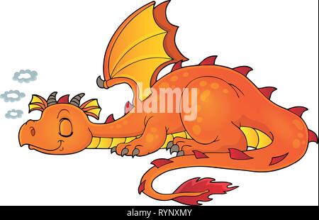 Sleeping dragon theme image 1 - eps10 vector illustration. Stock Vector