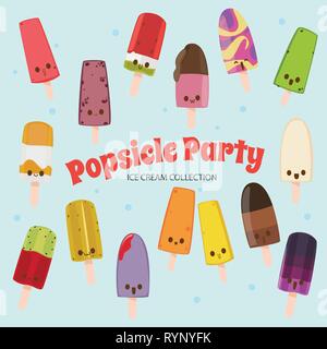 Cute Rainbow Food Objects Collection Stock Vector