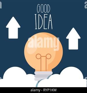 light bulb good idea with arrows up vector illustration design Stock ...