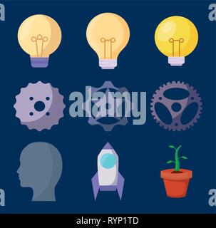 set of business icons vector illustration design Stock Vector