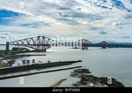 The Forth Rail bridge from North Queensferry, Fife, Scotland, UK Stock Photo