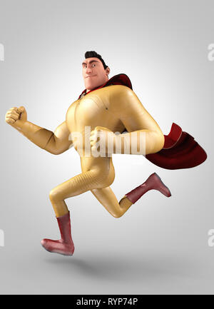 super hero cartoon character 3d Stock Photo