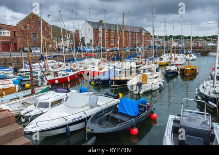 Boats in the harbour, North Berwick, East Lothian, Scotland, UK Stock Photo