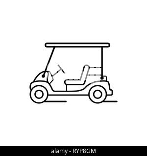 golf cart line art style vector Stock Vector