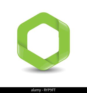 Hexagon - Branding green color hexagon vector logo concept illustration. Design element. Stock Vector