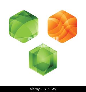 Various Hexagon - Branding hexagon vector logo concept illustration. Hexagon geometric polygonal logo Stock Vector