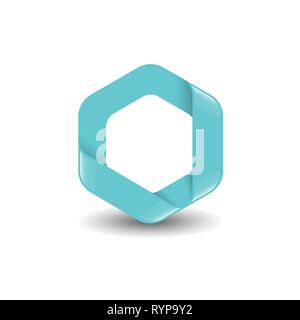 Hexagon - Branding blue color hexagon vector logo concept illustration. Design element. Stock Vector