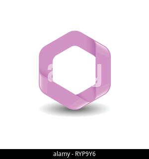 Hexagon - Branding pink color hexagon vector logo concept illustration. Design element. Stock Vector