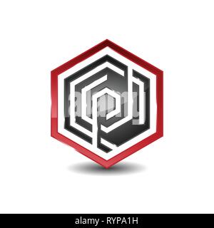 Hexagon - Vector logo concept illustration. Hexagon geometric polygonal logo. Hexagon abstract logo. Vector logo template. Design element. Stock Vector