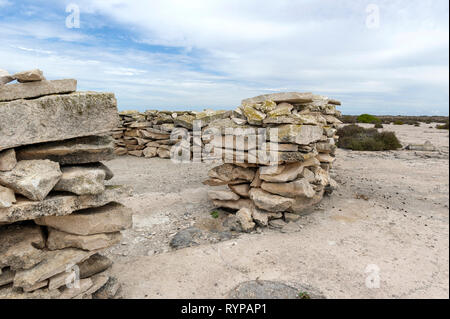 The inland fort on West Wallabi island was constructed by Dutch soldier Wiebbe Hayes and other survivors of the Batavia shipwreck in 1629, it is the o Stock Photo