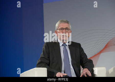 Vienna, Austria. March 14, 2019. Presentation of the book 'Enemy Takeover' by Thilo Sarrazin. Podium Discussion of the liberal Academy(FPÖ) in Sofiensäle. Picture shows author Thilo Sarrazin. Credit: Franz Perc / Alamy Live News Stock Photo
