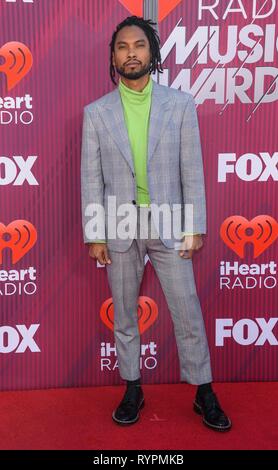 Los Angeles, CA, USA. 14th Mar, 2019. Miguel at arrivals for 2019 iHeartRadio Music Awards, Microsoft Theater, Los Angeles, CA March 14, 2019. Credit: Elizabeth Goodenough/Everett Collection/Alamy Live News Stock Photo