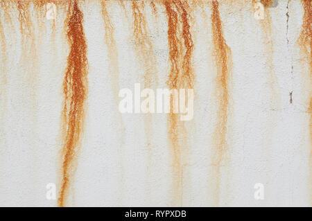 texture white wall with rust spots Stock Photo