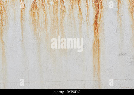 texture white wall with rust spots Stock Photo