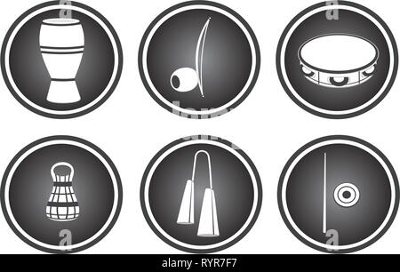 Capoeira Instruments Stock Vector