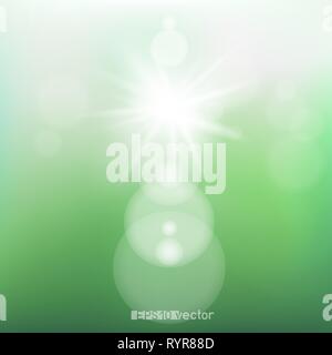 green spring sunshine light background Stock Vector