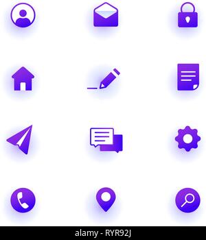Modern Web Icons pack. Base set icons for site. Stock Vector