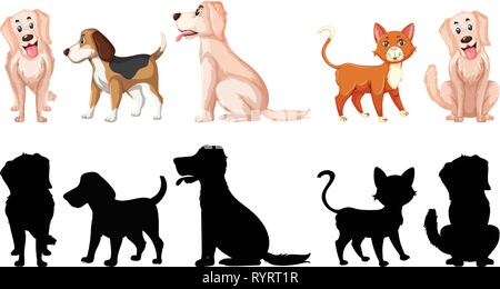 Set of animal character illustration Stock Vector