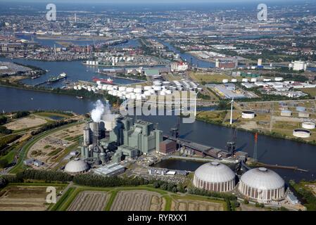 Overview of coal-fired power plant Moorburg, Hamburg, Germany Stock Photo