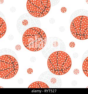 Seamless pattern with basketball Abstract background Stock Vector