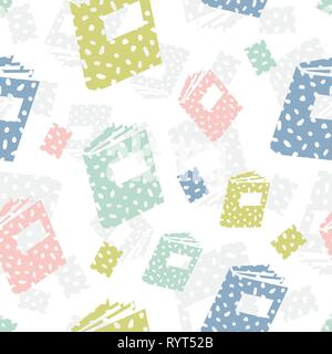Seamless pattern with books Abstract background Stock Vector