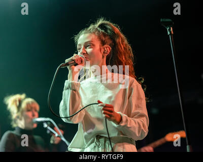 Bergen, Norway. 14th Mar, 2019. Norway, Bergen - March 14, 2019. The Norwegian singer and songwriter Amanda Tenfjord performs a live concert at USF Veftet in Bergen. (Photo Credit: Gonzales Photo/Alamy Live News Stock Photo