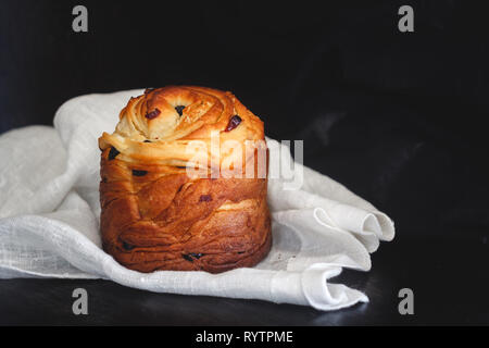 Easter cake kranch with icing sugar on a dark background. Stock Photo